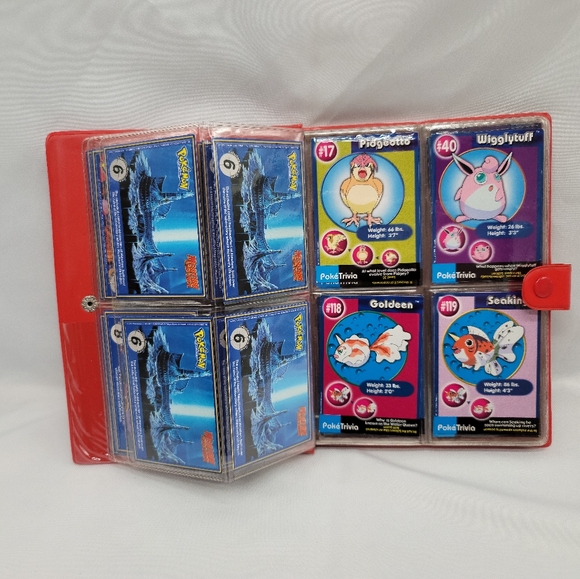 1999 Original Pokemon BurgerKing PokeTrivia Trading Cards + Pikachu Red Binder - Picture 6 of 11